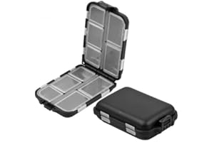 Dokpav 2 Pack Fishing Tackle Box, Plastic Fishing Hooks Organizer Containers, 10 Grids Transparent Fishing Tackle Trays, Wate