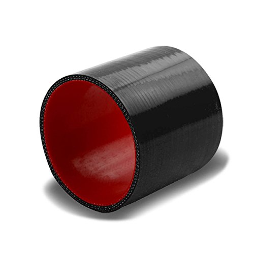 3.75" to 3.75" Black & Red Straight 3-Ply Silicone Hose for Turbo/Intercooler/Intake Piping