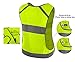 247 Viz Running Reflective Vest with Inside Pocket and 2 Bands, High Visibility Reflective Running Gear Safety Vest Straps for Men Women Kids for Night Running Walking Cycling Yellow