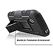 LG 306G Case, Starshop LG 306G 305C Hybrid Full Protection High Impact Dual Layer Holster Case with Kickstand and Locking Belt Swivel Clip with Premium Screen Protector Black