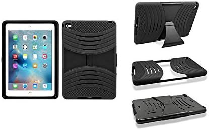 Apple iPad Mini 4 case, GADGETFARMER Heavy Duty Tough Hard Shock-Resistant Dual Layer Ultra Durable Protective Kickstand Case (Black Kickstand)