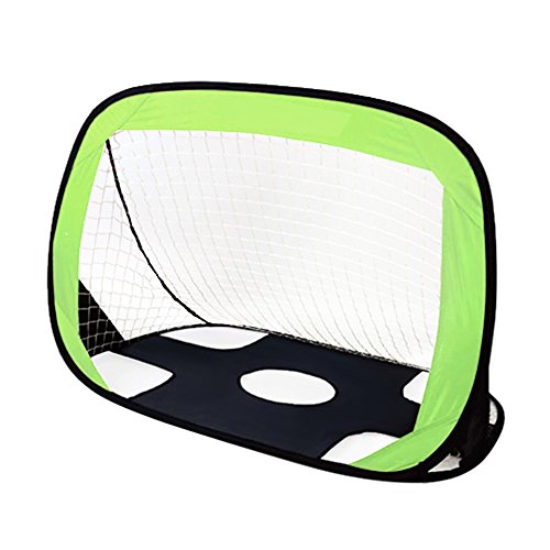 Anyshock Kids Toys Soccer Goal, ã€Win Your World Champã€‘ 2 in 1 Pop Up Youth Football Target Soccer Nets Portable with Carry Bag for Indoor & Outdoor Sports and Games (Green)