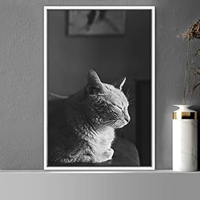 signwin Framed Canvas Wall Art Duotone Cat Animals...