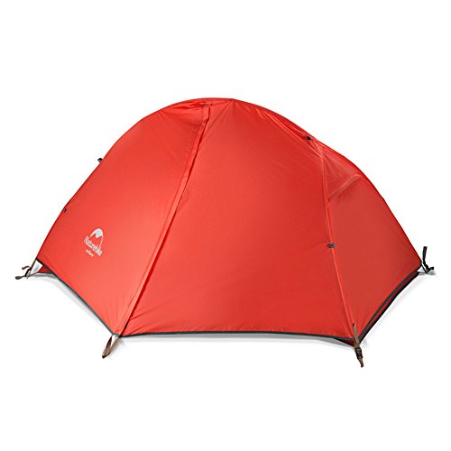 Naturehike Ultralight Single 1 Person Tent Waterproof Backpacking Tent for Camping Cycling Hiking (Red)