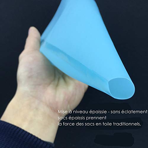 AukCherie - Set di 8 beccucci per Pasticceria, in Acciaio Inossidabile, 6 beccucci, 1 Tasca da Pasticceria, 1 accoppiatore, Kit Fai da Te per Decorazione di Torte (Blue 1)