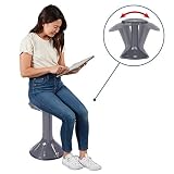 ECR4Kids ACE Active Core Engagement Wobble Stool for Kids, Flexible Classroom and Home Seating, 20", Grey