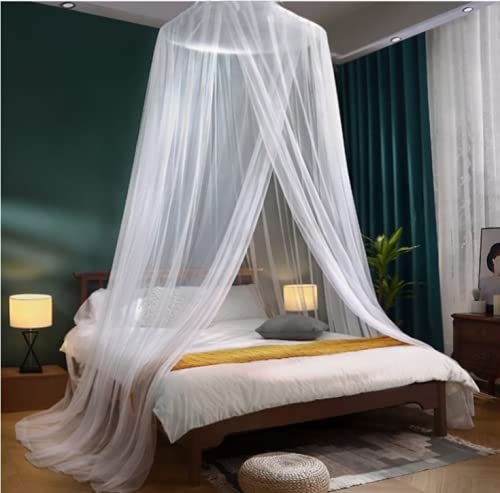Mosquito Net Bed Canopy for Girls Bedroom White Hanging Bed Net for Single King Size Beds Canopy Kids Baby Mesh Hammocks Cribs Breathable Net Easy Installation Bedroom Decorative Outdoor