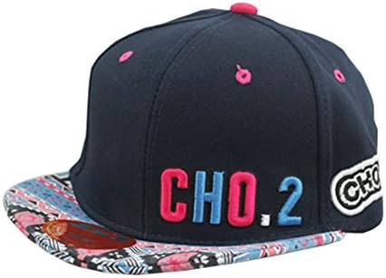 Dasot Womens Cotton Floral Street Dancing Tongue Flat Brim Hat Baseball Cap Navy
