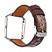 Watchband with Frame for Fitbit Blaze, Soft Leather Replacement Strap Printing Bracelet Strap for Fitbit Blaze Smart Fitness Watch (Retro Flower Green)