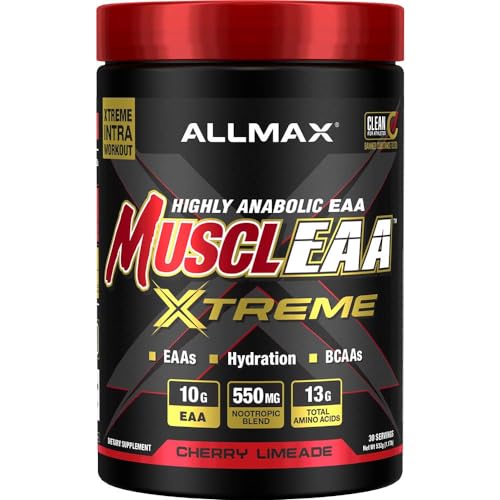ALLMAX MUSCLEAA Xtreme, Cherry Limeade - 532 g Powder - Provides EAAs, BCAAs & Hydration - Up to 30 Servings