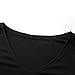 Liang Rou Women's Mini-Ribbed Stretchy Short Sleeve V-Neck Tee Black S