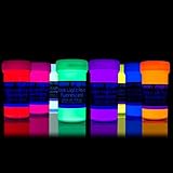 Black Light Paints by neon nights - 8 Fluorescent Wall Paints - Neon Glow Paints for Blacklights, UV Lights - Glowing Neon Paints Handcrafted in Germany