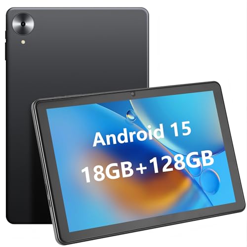 Paaxoo Tablette Android, 18 Go (6 + 12) de RAM, 128 Go de ROM, écran Tactile IPS HD 1280 x 800, Batterie de 6 000 mAh, Bluetooth, Double Caméra, GMS, Wi-FI (Grise)