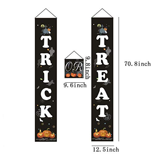 Halloween Decorations Outdoor-Trick or Treat Banner Halloween Hanging Sign for Front Door Indoor Display, Gate, Garden, Home, Party, Porch, Office - Thumbnail 2
