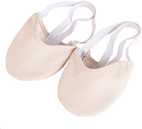 Half Toe Dance Shoe Sole Sock Flat Slipper for Pirouette Ballet Dancers Daily Class Practice and Rhythmic Gymnastic 2 Colors (Beige, M)