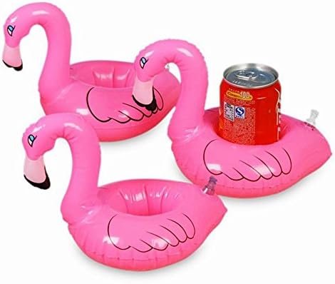 12pce Fashion Inflatable Flamingo Toys For Kids Swimming Floatation Devices Drinks Coasters