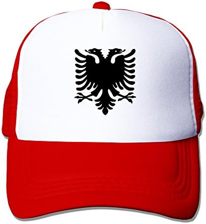 Albanian Double Headed Eagle Adult Baseball Trucker Caps Hat Adjustable One Size Red By JE9WZ
