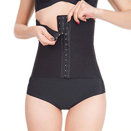 Shymay Women's Underbust Wiast Corset Cincher Seamless Boned Waist Slimming Shaper, Black1, Large