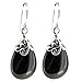 Teardrop Sterling Silver Filigree Flower Bail and French Hook Earwires Dangle Earrings