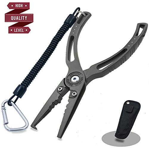 Stainless Steel Fishing Pliers for Saltwater, 6.7 Inches Titanium