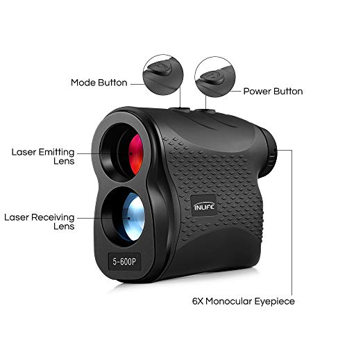 Inlife 5-600P Laser Rangefinder 600m Distance Meter 6X Monocular Golf Range Finder