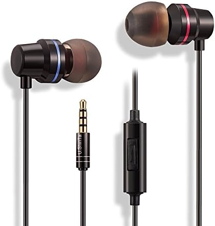 Earphones, Daono DN-026 Metal In-ear Headphones Earbuds With Microphone Remote Control HIFI Stereo Bass - Made for iPhone | iPod | iPad | Android Smartphone | Tablets |MP3|MP4 (black)