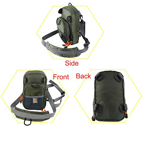 Kylebooker Fly Fishing Chest Bag Lightweight Waist Pack (Army Green)
