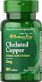Puritan's Pride Copper Chelate 2 mg-100 Tablets