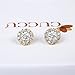 Cuccu Women Girl Cubic Zirconia Round Flower Earrings 9mm Gold Earrings Cute Jewelry CZ Earrings Stud Set