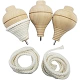 Adventure Awaits! - 3 Pack Hand-Carved Wooden Tops with Strong Steel Point - Smooth Finish! Each Top (x3) is Together in one Package.