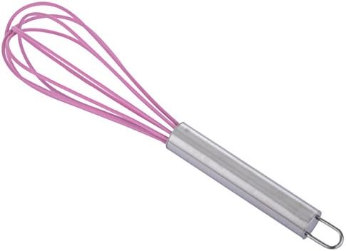 Queen of Cakes Silicon Whisks, Silver & Pink