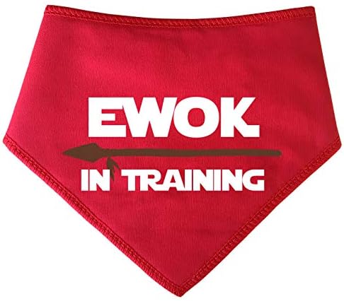Spoilt Rotten Pets Tiny S1 Ewok In Training Spear Design Red, Star Wars Inspired Bandana For Dogs Miniature Dogs, Dachshunds & Cats
