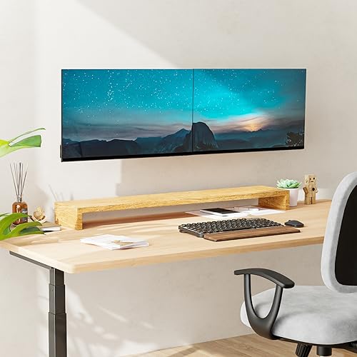 Dual Monitor Wall Mount, Single to Double VESA Adapter for 2 Displays 13 to 27 inch, Horizontal Assembly Max. 10kg, VESA 75x75/100x100mm