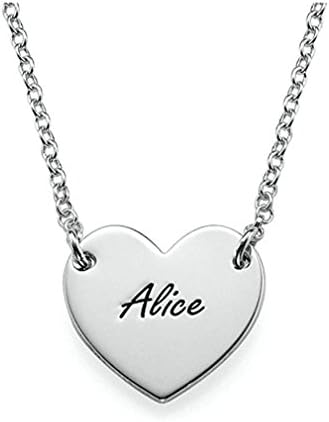 Lutilo 925 Sterling Silver Heart Shape Personalized Name Necklace Pendant