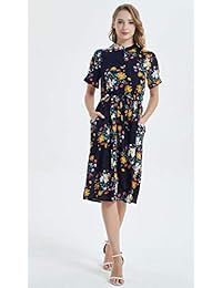 Ashir Aley - Vestido con bolsillos para mujer, diseño floral