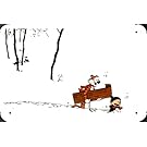 Calvin And Hobbes Winter Metal Poster Tin Plate Sign 20*30cm