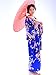 Soojun Women's Traditional Japanese Kimono Style Robe Yukata Costumes 1 Blue