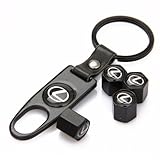 CzlpV Black Car Wheel Tire Valve Caps Tyre Stem Air Caps Keychain Styling For LEXUS