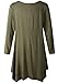 LARACE Womens V-Neck Plain Swing Tunic Top Casual T Shirt(2X, Army Green)