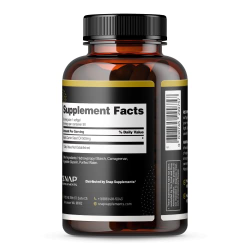 Black Seed Oil Capsules 100 Cold Pressed Immune Support, Detox Aid