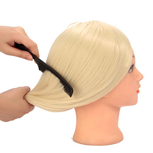 24'' Salon Cosmetology Human Hair Hairdressing Training Head Mannequin Clamp US