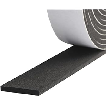 Foam Strips with Adhesive-2 Rolls, 1 Inch Wide X 1/8 Inch Thick High Density Soundproofing Door Insulation AC Unit Weather Seal Total 33 Feet Long(16.5ft x 2 Rolls)