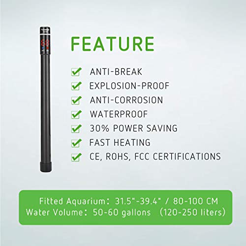 VIVOSUN Aquarium Heater 50W/100W/200W/300W/400W/500W Submersible
