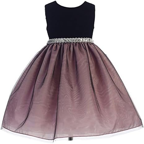 Crayon Kids Little Girls Dusty Rose Glitter Waist Flower Girl Dress 5/6
