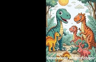 Livro Dinossauros 3D para colorir
