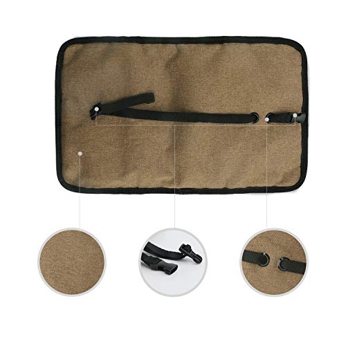 Patu Roll Up Electronics Accessories Travel Gear Organizer Case, Portable Universal External Batteries Hard Drives Cables Cosmetics Kit Bag, Champagne Gold