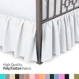 Harmony Lane Ruffled Bed Skirt with Split Corners - Queen, White, 18 Inch Drop Bedskirt (Available in All Sizes and 16 Colors)