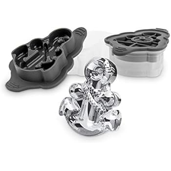 Tovolo 22009-0048 Leak-Free, Slow-Melting Novelty Anchor Ice Silicone Sealed Lid Anti-Tip, Set of 2 Stackable Molds for Whiskey, Spirits, Liquor, Cocktails, Soda & More