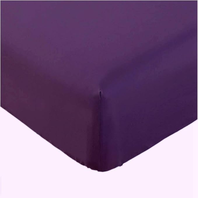Sfoothome Single Fitted Sheet (Full Purple) Deep Pocket Brushed Velvety Microfiber