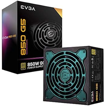EVGA Supernova 850 G5, 80 Plus Gold 850W, Fully Modular, ECO Mode with Fdb Fan, 10 Year Warranty, Compact 150mm Size, Power Supply 220-G5-0850-X1